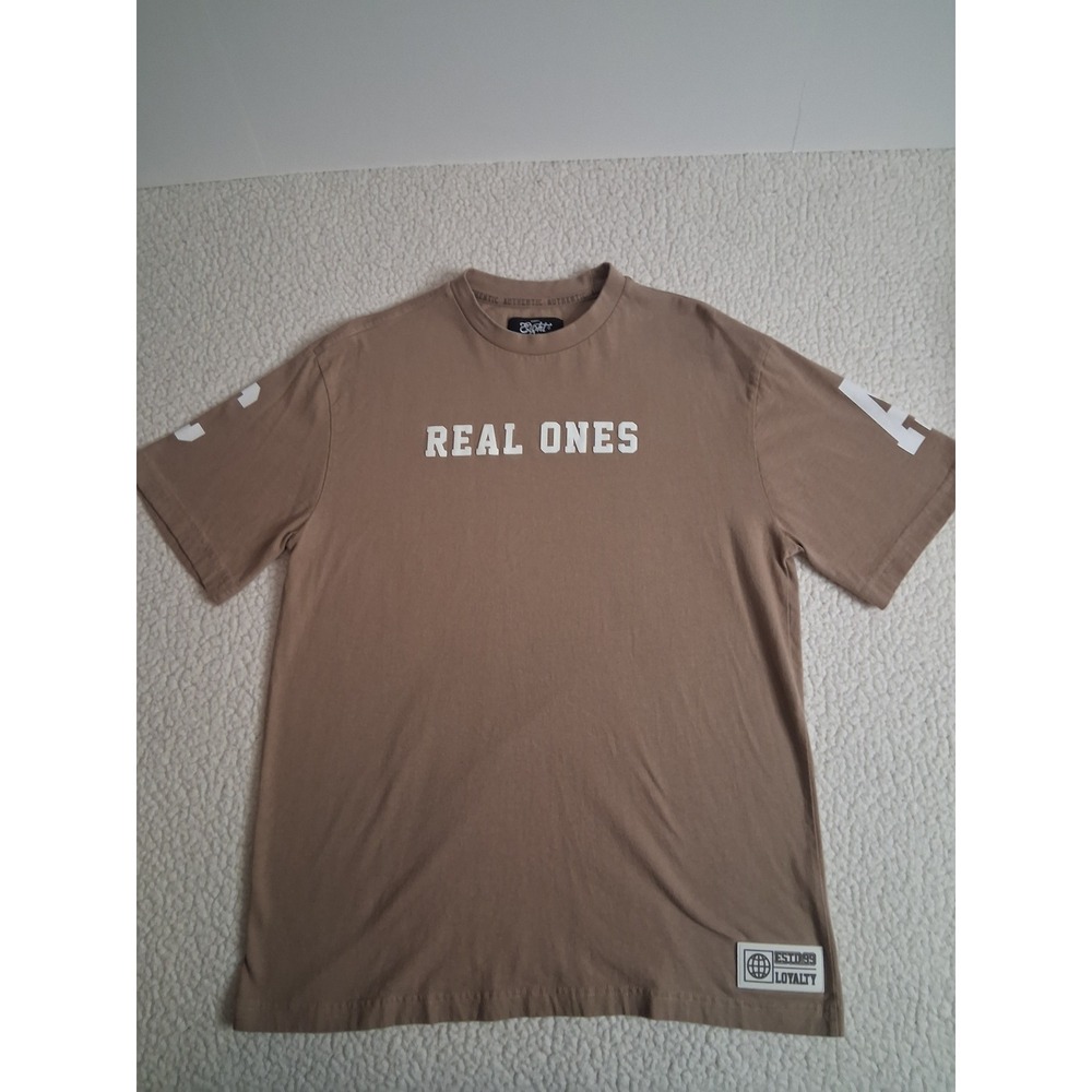 Eighty Eight Brand Real Ones Authentic Loyalty Tan Streetwear T-Shirt Mens M